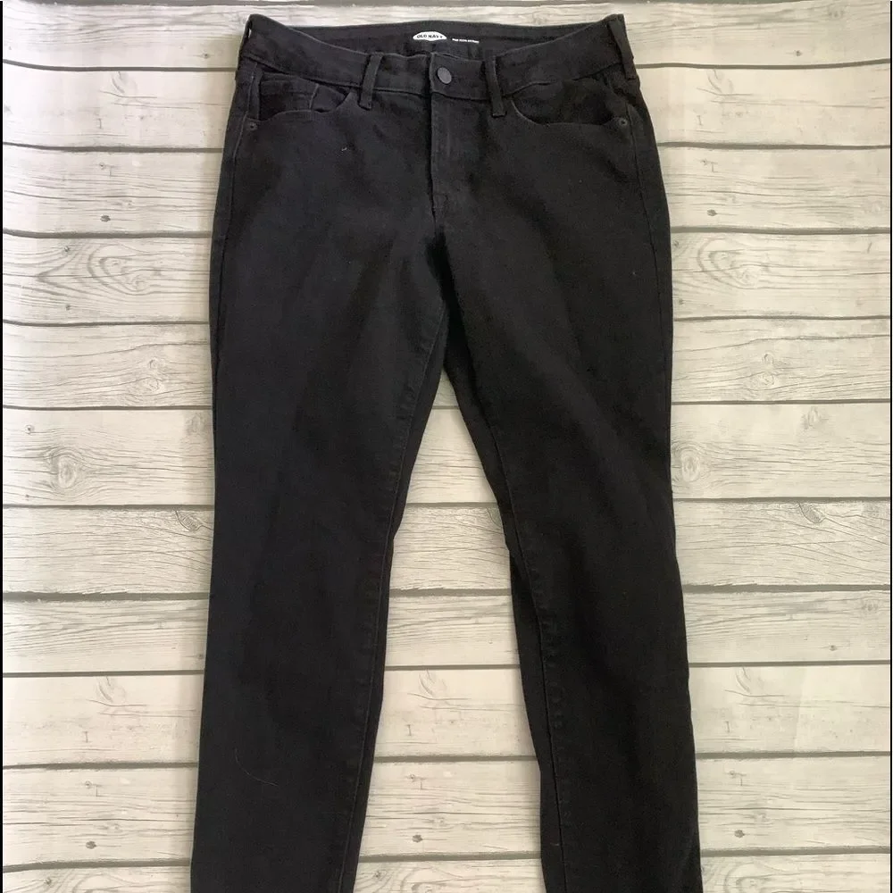 Old Navy black pop color skinny jeans-8